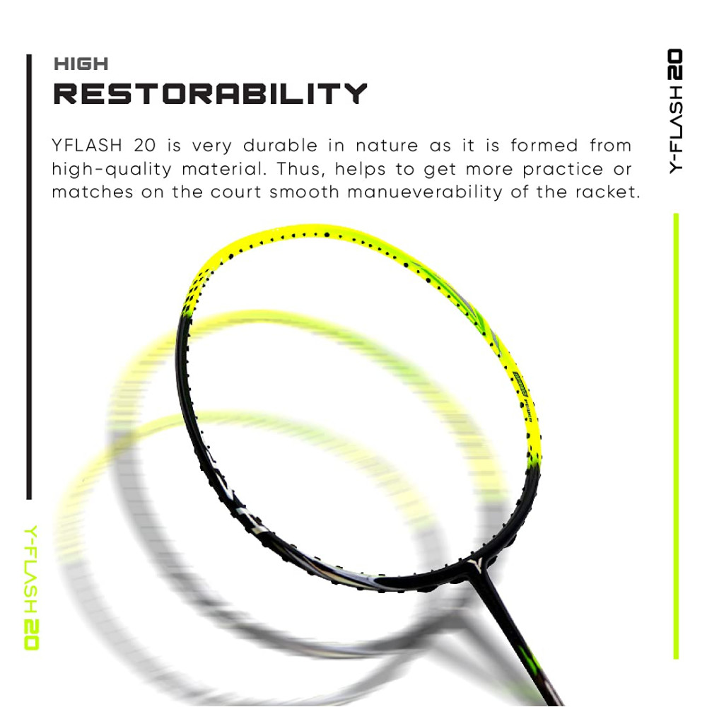 Young Y Flash 20 (74g, 40T Japanese Graphite) Advanced Unstrung Badminton Racquet (Black Green) Young Y Flash 20 (74g, 40T Japanese Graphite) Advanced Unstrung Badminton Racquet (Black Green)