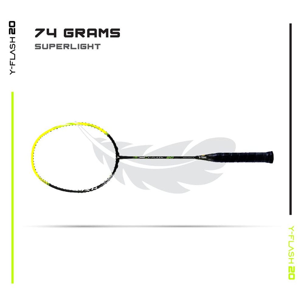 Young Y Flash 20 (74g, 40T Japanese Graphite) Advanced Unstrung Badminton Racquet (Black Green) Young Y Flash 20 (74g, 40T Japanese Graphite) Advanced Unstrung Badminton Racquet (Black Green)