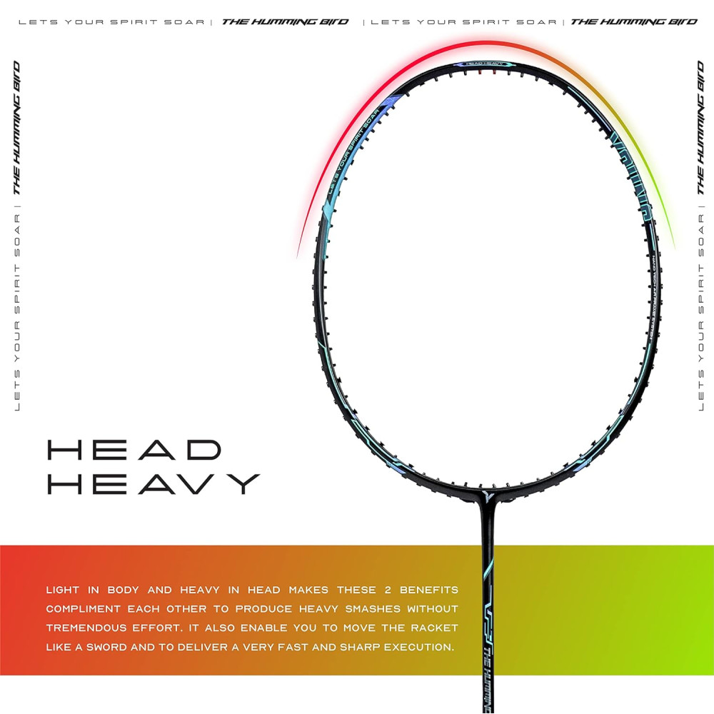 Young The Humming Bird Black Blue Green Badminton Racket + R2 Black Gold Kitbag Combo Young The Humming Bird Black Blue Green Badminton Racket + R2 Black Gold Kitbag Combo