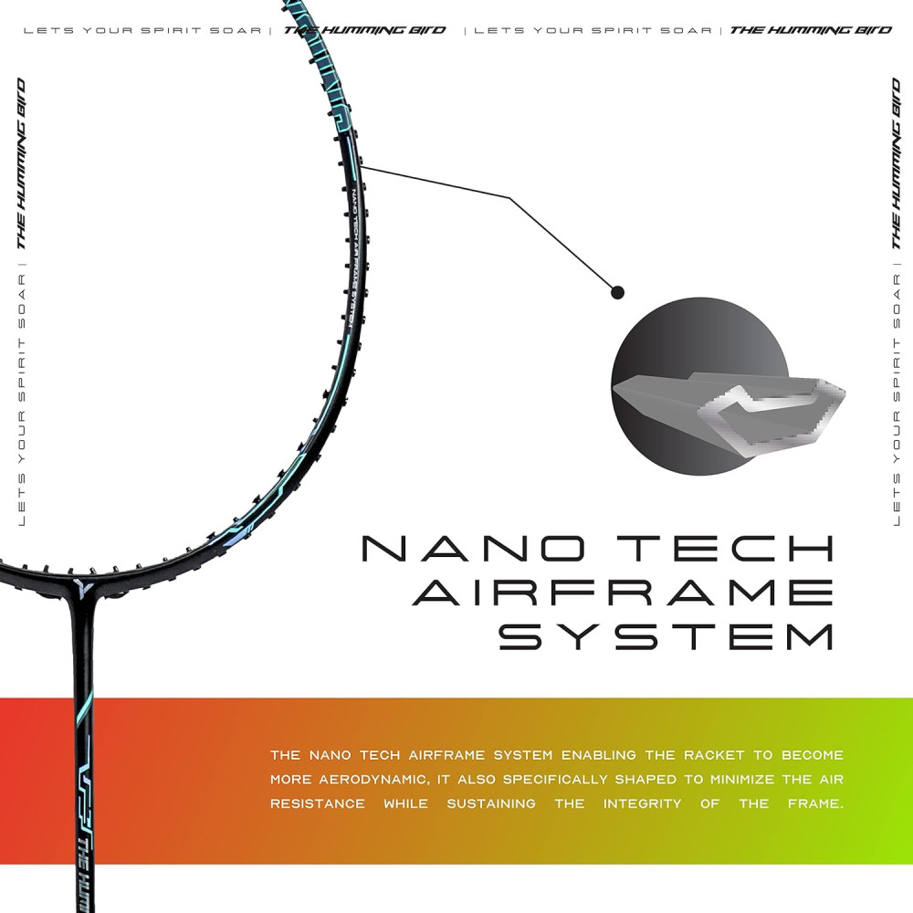 Young The Humming Bird Black Blue Green Badminton Racket + R2 Black Gold Kitbag Combo Young The Humming Bird Black Blue Green Badminton Racket + R2 Black Gold Kitbag Combo