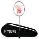 Young Dragonfly Superlite (72g, Hyper-Light) 30 LBS | UHM Japanese Carbon Fibre | Lightweight & Super-Speed | Head Heavy Graphite Badminton Racket with Customization and Full Cover (White)