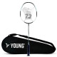 Young Dragonfly Superlite (72g, Hyper-Light) 30 LBS | UHM Japanese Carbon Fibre | Lightweight & Super-Speed | Head Heavy Graphite Badminton Racket with Customization and Full Cover (White)