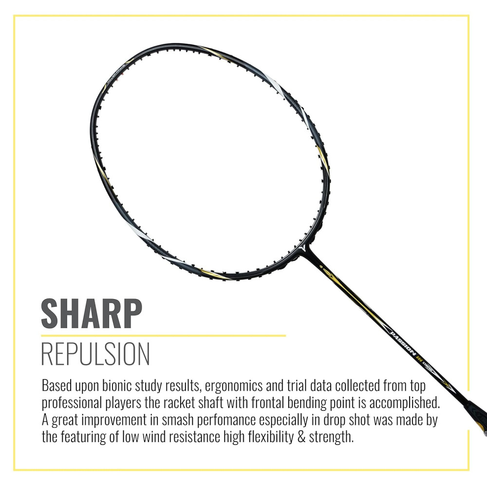 Young Passion 18 Xtreme (High Modulus Graphite, 30 LBS) Unstrung Badminton Racquet with Full Cover (Black Gold) Young Passion 18 Xtreme (High Modulus Graphite, 30 LBS) Unstrung Badminton Racquet with Full Cover (Black Gold)