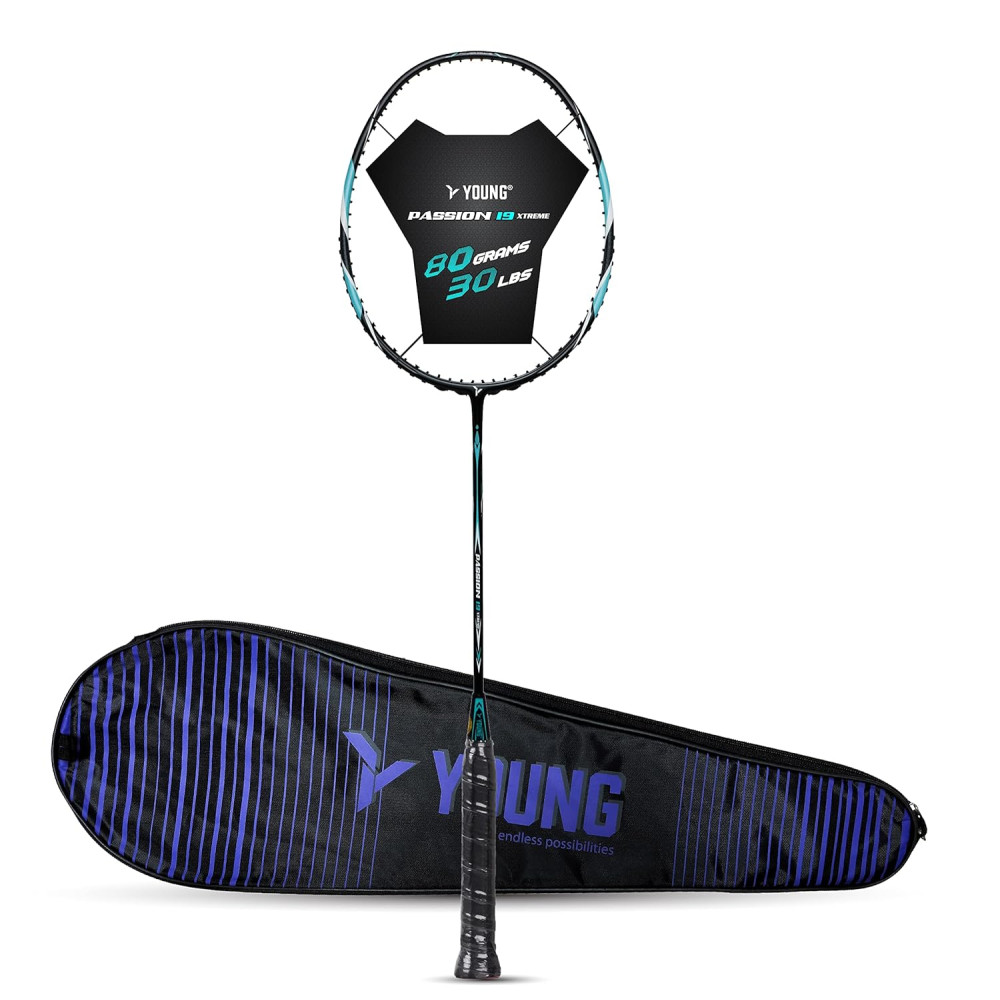 Young Passion 18 Xtreme (High Modulus Graphite, 30 LBS) Unstrung Badminton Racquet with Full Cover (Black Gold) Young Passion 18 Xtreme (High Modulus Graphite, 30 LBS) Unstrung Badminton Racquet with Full Cover (Black Gold)