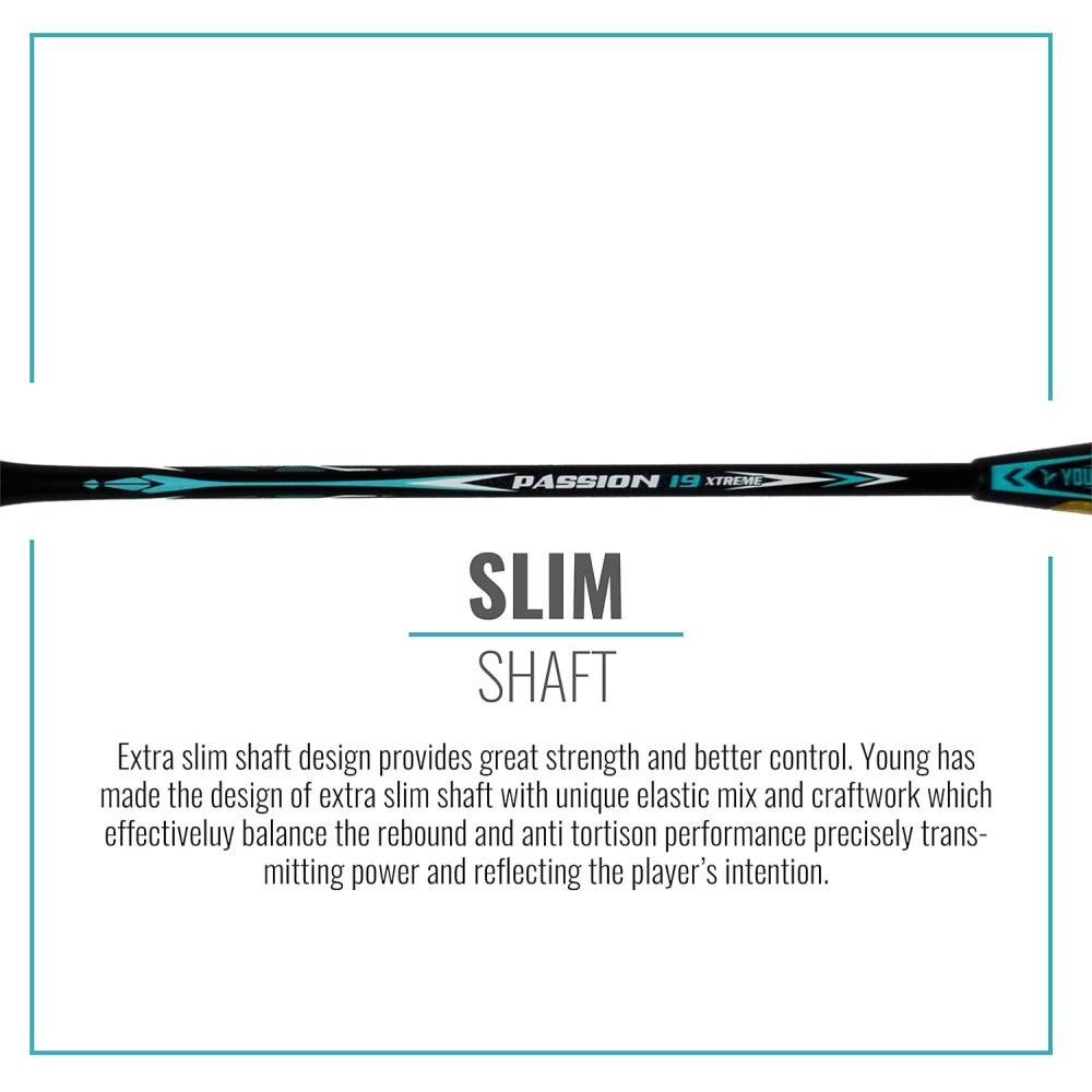 Young Passion 18 Xtreme (High Modulus Graphite, 30 LBS) Unstrung Badminton Racquet with Full Cover (Black Gold) Young Passion 18 Xtreme (High Modulus Graphite, 30 LBS) Unstrung Badminton Racquet with Full Cover (Black Gold)