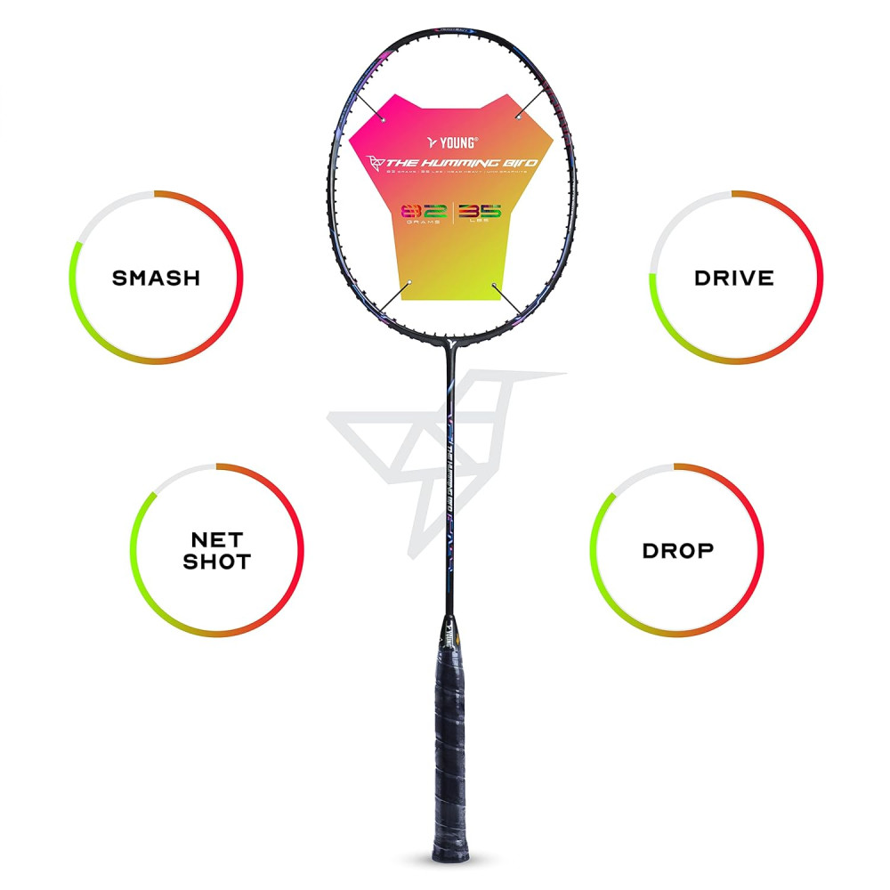 Young The Humming Bird Black Blue Red Badminton Racket + R2 Black Gold Kitbag Combo Young The Humming Bird Black Blue Red Badminton Racket + R2 Black Gold Kitbag Combo