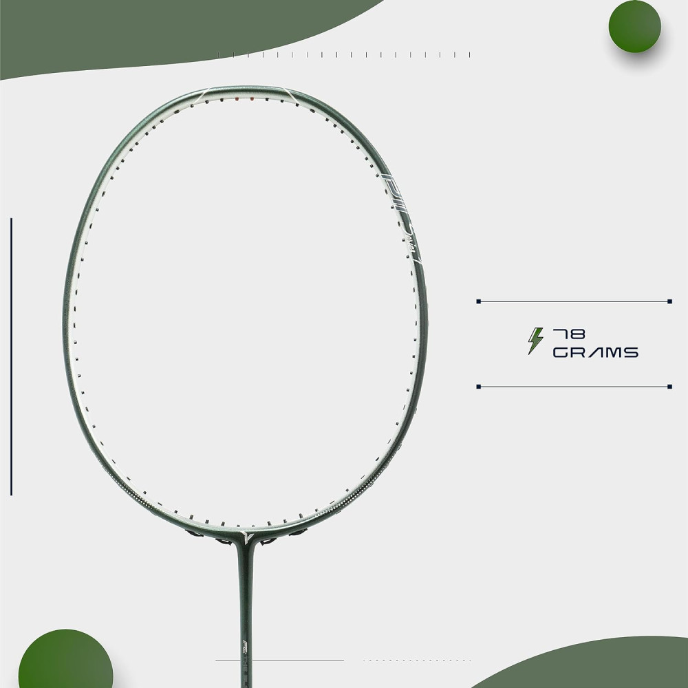Young P11: The Black Bird Super Charged (78g Lightweight) 30 LBS | Japanese Graphite | Hi-Power Aero Frame | Head Heavy Badminton Racket with Customization and Full Cover (Green Silver) Young P11: The Black Bird Super Charged (78g Lightweight) 30 LBS | Japanese Graphite | Hi-Power Aero Frame | Head Heavy Badminton Racket with Customization and Full Cover (Green Silver)