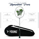 Young P11: The Black Bird Super Charged (78g Lightweight) 30 LBS | Japanese Graphite | Hi-Power Aero Frame | Head Heavy Badminton Racket with Customization and Full Cover (Green Silver) Young P11: The Black Bird Super Charged (78g Lightweight) 30 LBS | Japanese Graphite | Hi-Power Aero Frame | Head Heavy Badminton Racket with Customization and Full Cover (Green Silver)