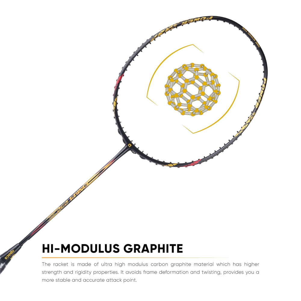Apacs Finapi 232 Limited Edition (38 LBS Mega Tension) Made in Vietnam | Japanese Graphite Unstrung Badminton Racket (Black Red Gold)
