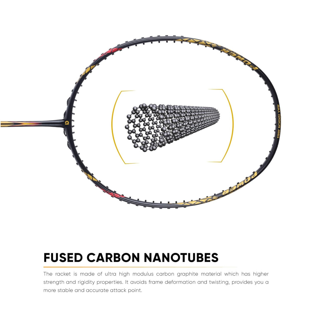 Apacs Finapi 232 Limited Edition (38 LBS Mega Tension) Made in Vietnam | Japanese Graphite Unstrung Badminton Racket (Black Red Gold)
