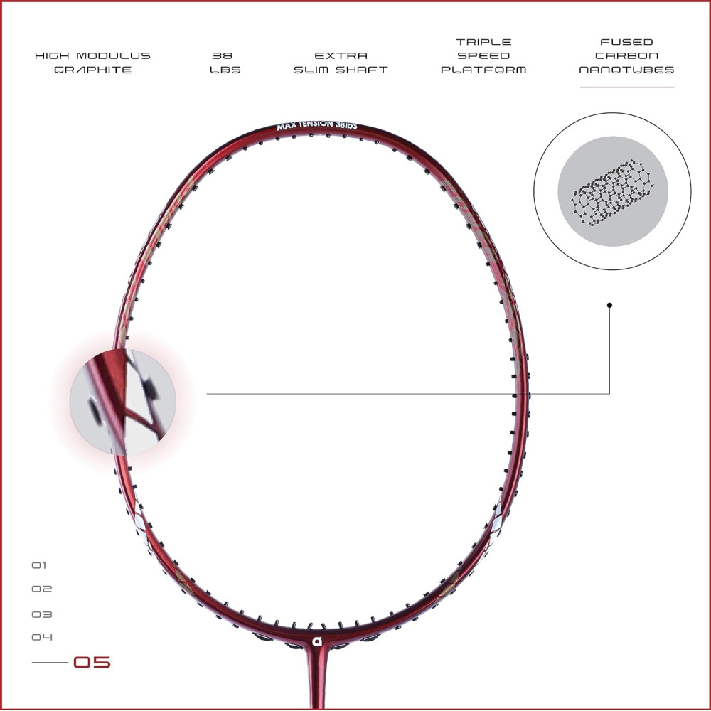 Apacs Finapi 232 (Unstrung, 38 LBS Max Tension) Made in Vietnam | 100% Japanese Graphite | High Modulus | High Power Badminton Racket with Free Full Cover | G1-4 1/4 inches (Black)