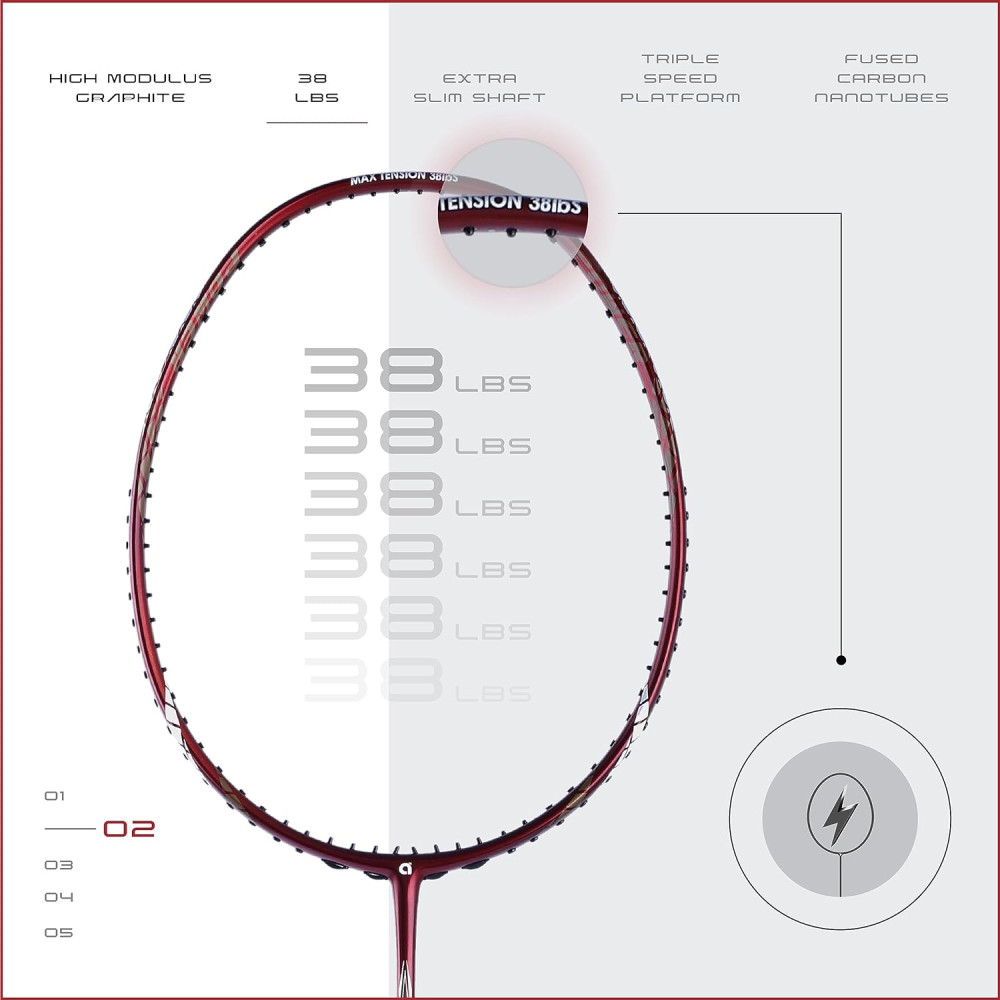 Apacs Finapi 232 (Unstrung, 38 LBS Max Tension) Made in Vietnam | 100% Japanese Graphite | High Modulus | High Power Badminton Racket with Free Full Cover | G1-4 1/4 inches (Black)