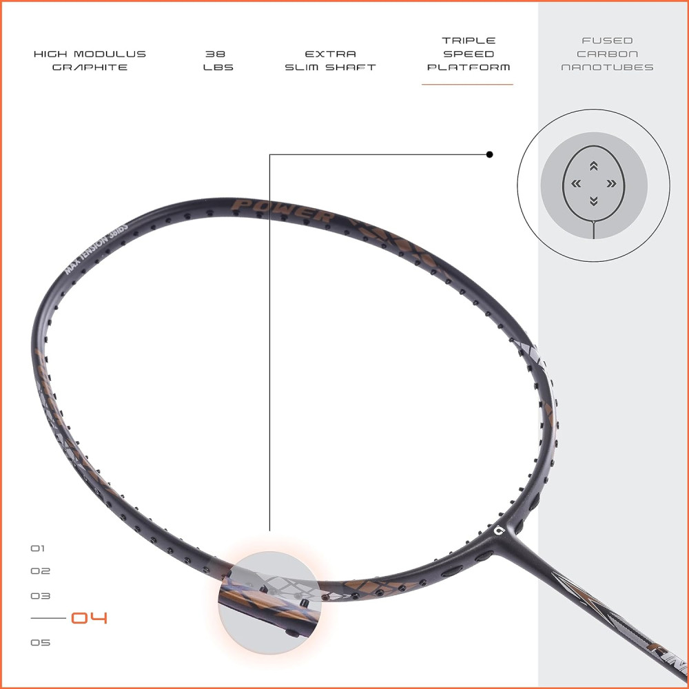 Apacs Finapi 232 (Unstrung, 38 LBS Max Tension) Made in Vietnam | 100% Japanese Graphite | High Modulus | High Power Badminton Racket with Free Full Cover | G1-4 1/4 inches (Black)