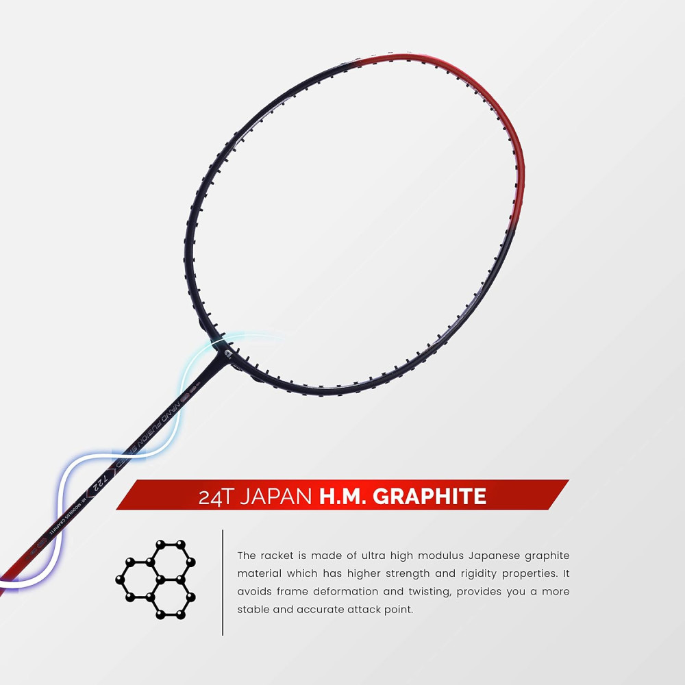 Apacs Nano Fusion Speed 722 (76 grams, Made in Vietnam) Ulta Light Weight | Japanese Graphite Unstrung Badminton Racket with Free Full Cover | G2-4 1/8 inches (Grey)