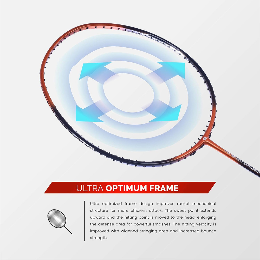 Apacs Nano Fusion Speed 722 (76 grams, Made in Vietnam) Ulta Light Weight | Japanese Graphite Unstrung Badminton Racket with Free Full Cover | G2-4 1/8 inches (Grey)