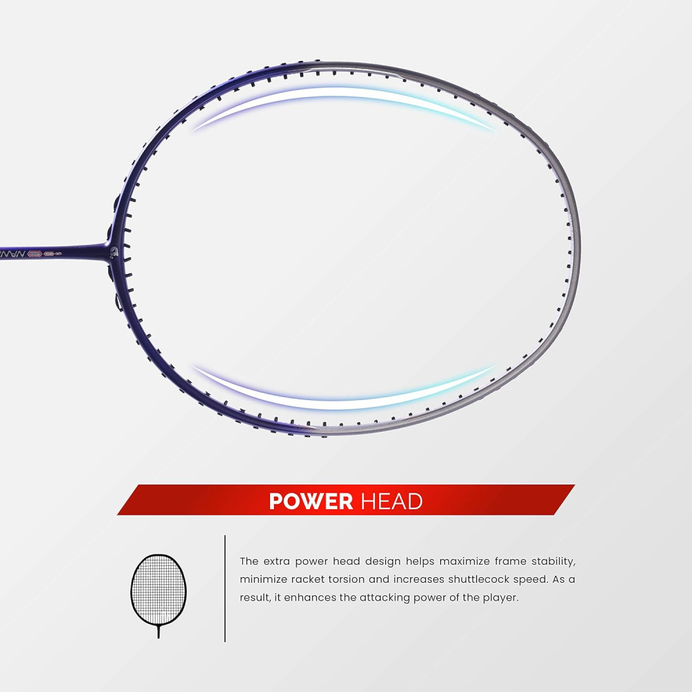 Apacs Nano Fusion Speed 722 (76 grams, Made in Vietnam) Ulta Light Weight | Japanese Graphite Unstrung Badminton Racket with Free Full Cover | G2-4 1/8 inches (Grey)