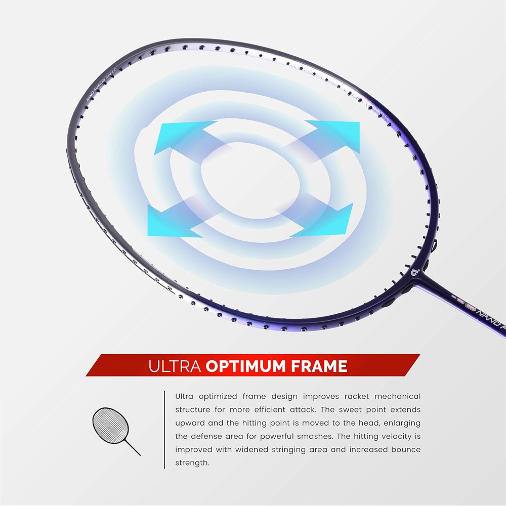 Apacs Nano Fusion Speed 722 (76 grams, Made in Vietnam) Ulta Light Weight | Japanese Graphite Unstrung Badminton Racket with Free Full Cover | G2-4 1/8 inches (Grey)