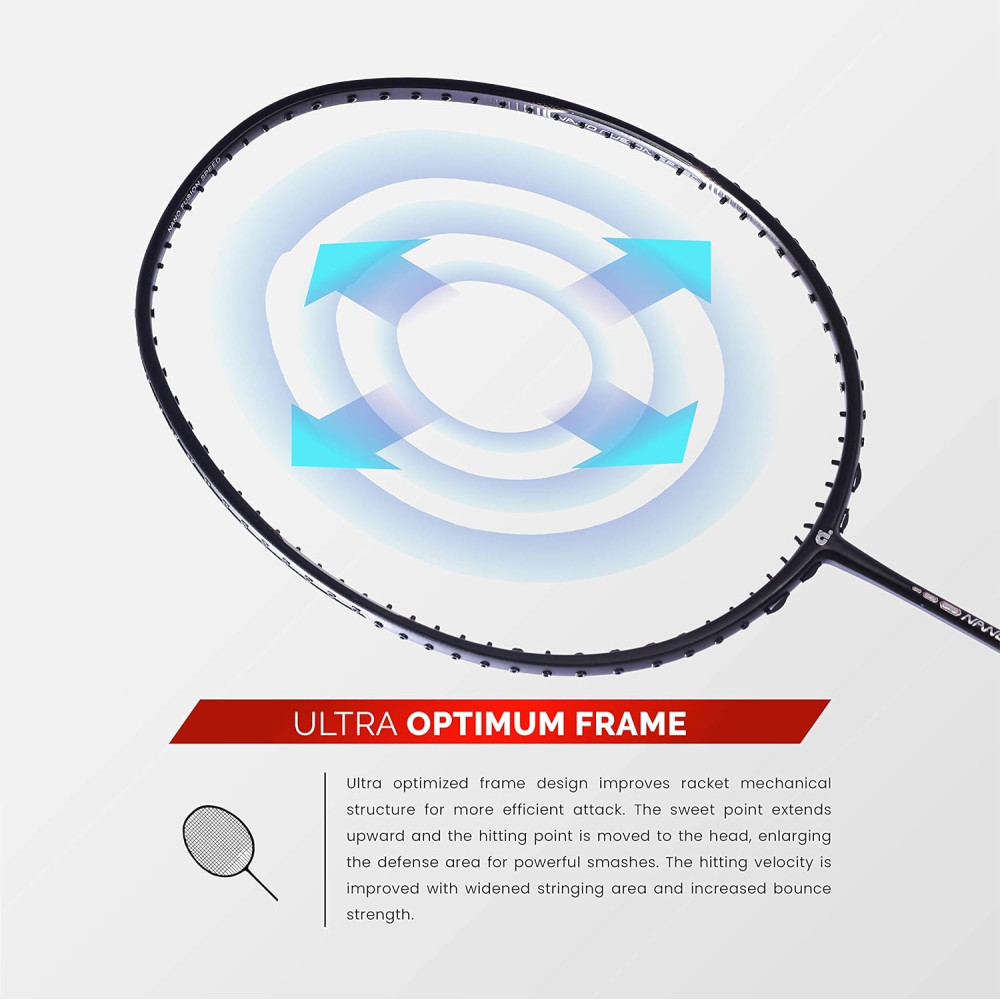 Apacs Nano Fusion Speed 722 (76 grams, Made in Vietnam) Ulta Light Weight | Japanese Graphite Unstrung Badminton Racket with Free Full Cover | G2-4 1/8 inches (Grey)
