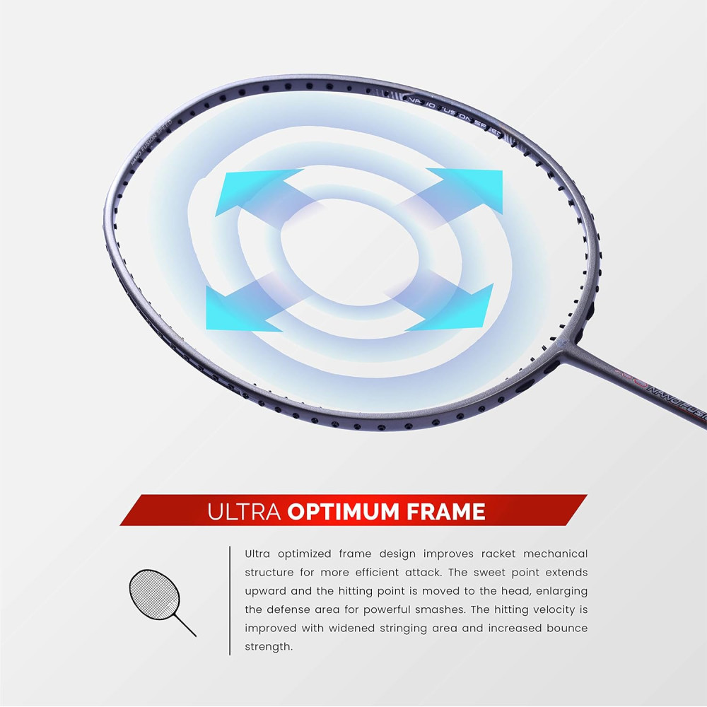 Apacs Nano Fusion Speed 722 (76 grams, Made in Vietnam) Ulta Light Weight | Japanese Graphite Unstrung Badminton Racket with Free Full Cover | G2-4 1/8 inches (Grey)