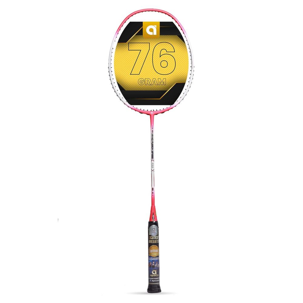 Apacs Nano Fusion Speed 722 (76 grams, Made in Vietnam) Ulta Light Weight | Japanese Graphite Unstrung Badminton Racket with Free Full Cover | G2-4 1/8 inches (Grey)