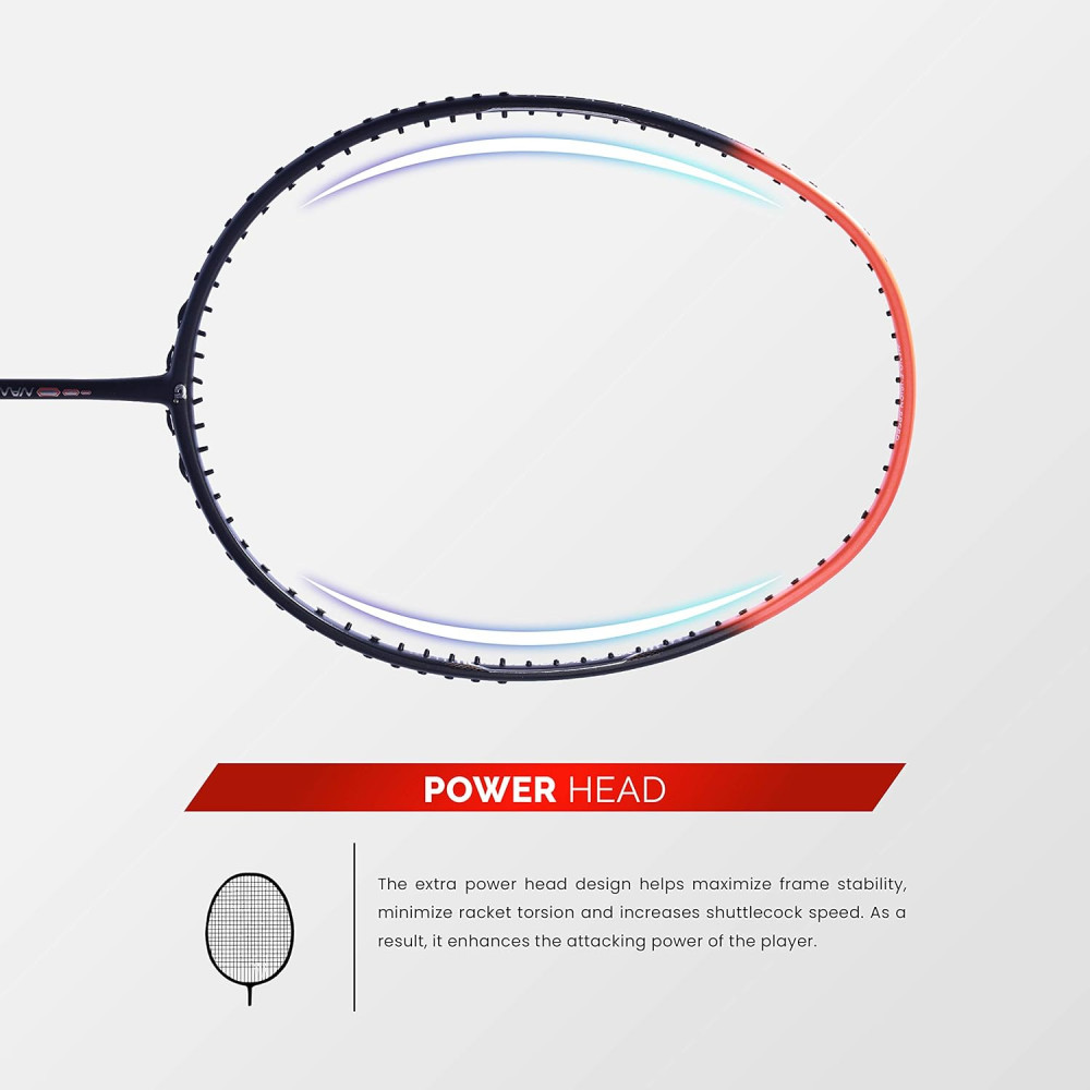 Apacs Nano Fusion Speed 722 (76 grams, Made in Vietnam) Ulta Light Weight | Japanese Graphite Unstrung Badminton Racket with Free Full Cover | G2-4 1/8 inches (Grey)