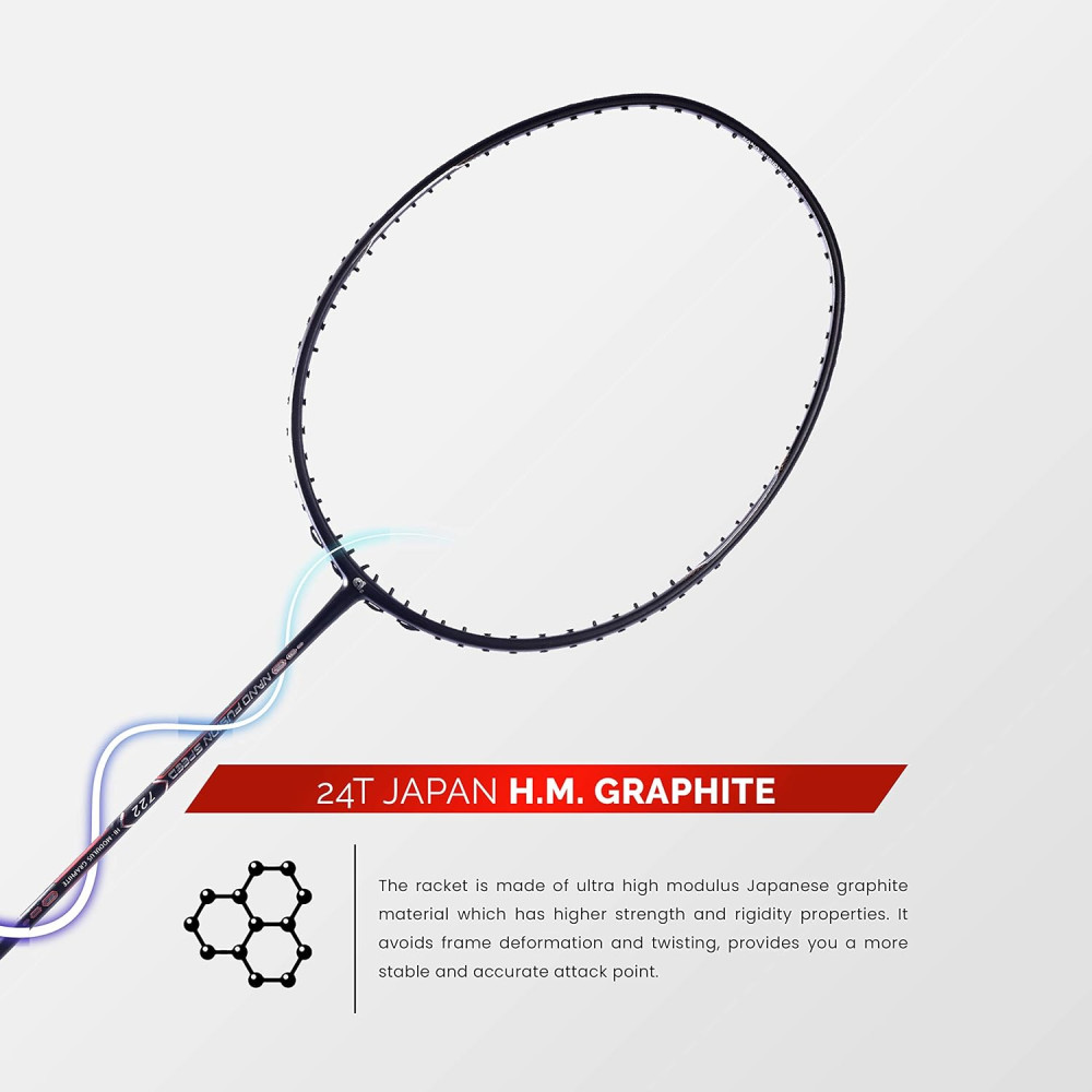 Apacs Nano Fusion Speed 722 (76 grams, Made in Vietnam) Ulta Light Weight | Japanese Graphite Unstrung Badminton Racket with Free Full Cover | G2-4 1/8 inches (Grey)
