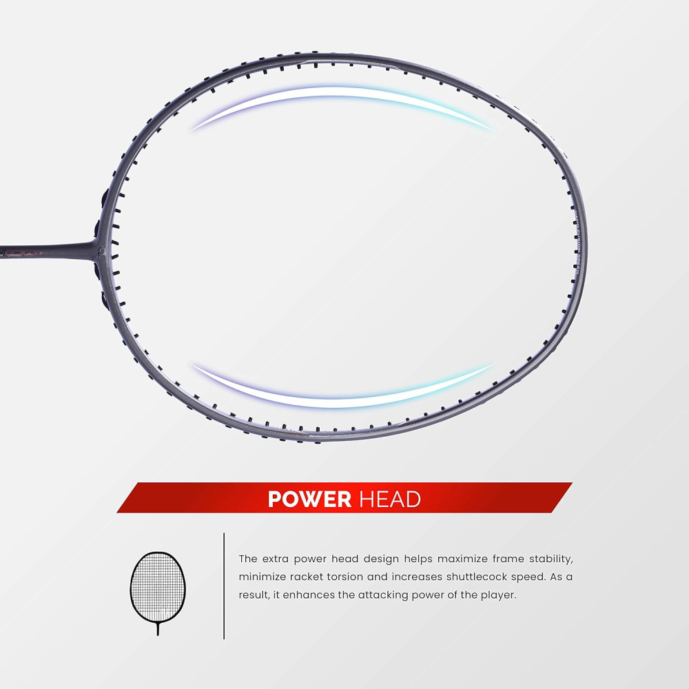 Apacs Nano Fusion Speed 722 (76 grams, Made in Vietnam) Ulta Light Weight | Japanese Graphite Unstrung Badminton Racket with Free Full Cover | G2-4 1/8 inches (Grey)