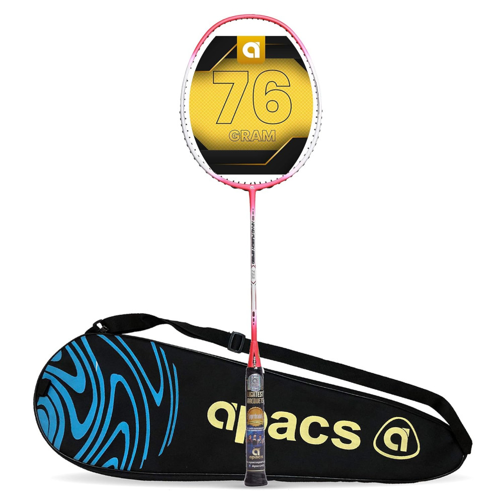 Apacs Nano Fusion Speed 722 (76 grams, Made in Vietnam) Ulta Light Weight | Japanese Graphite Unstrung Badminton Racket with Free Full Cover | G2-4 1/8 inches (Grey)