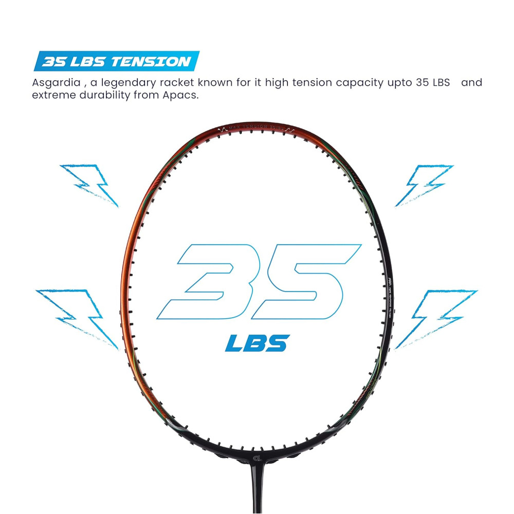 Apacs Asgardia Lite (73 grams Ultra Lightweight) Made in Vietnam | Japanese Graphite Unstrung Badminton Racket with Full Cover | G2-4 1/8 inches (Purple)