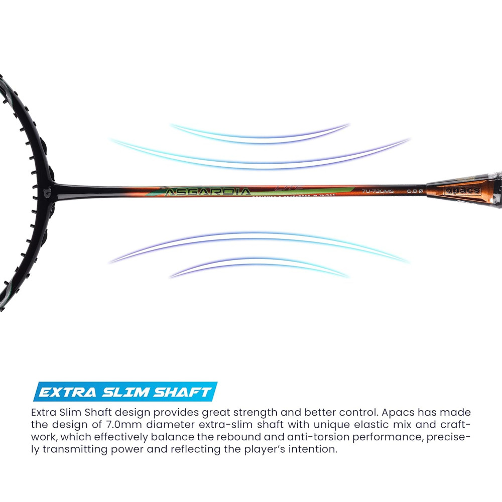 Apacs Asgardia Lite (73 grams Ultra Lightweight) Made in Vietnam | Japanese Graphite Unstrung Badminton Racket with Full Cover | G2-4 1/8 inches (Purple)