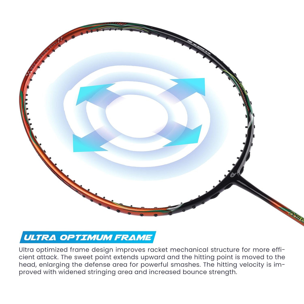 Apacs Asgardia Lite (73 grams Ultra Lightweight) Made in Vietnam | Japanese Graphite Unstrung Badminton Racket with Full Cover | G2-4 1/8 inches (Purple)