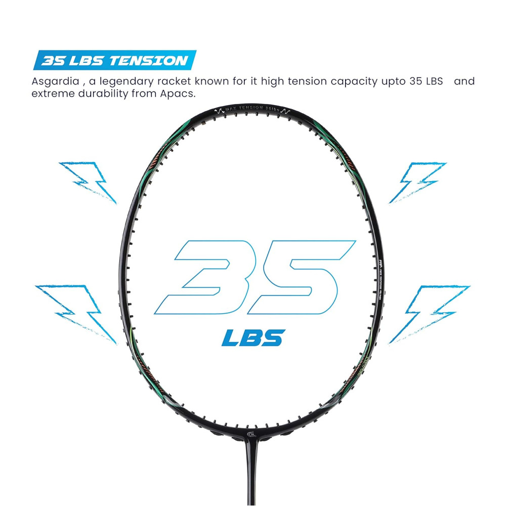 Apacs Asgardia Lite (73 grams Ultra Lightweight) Made in Vietnam | Japanese Graphite Unstrung Badminton Racket with Full Cover | G2-4 1/8 inches (Purple)