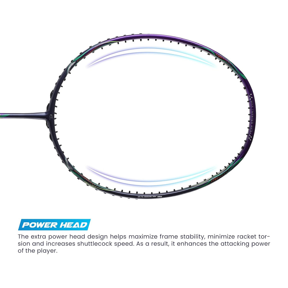 Apacs Asgardia Lite (73 grams Ultra Lightweight) Made in Vietnam | Japanese Graphite Unstrung Badminton Racket with Full Cover | G2-4 1/8 inches (Purple)