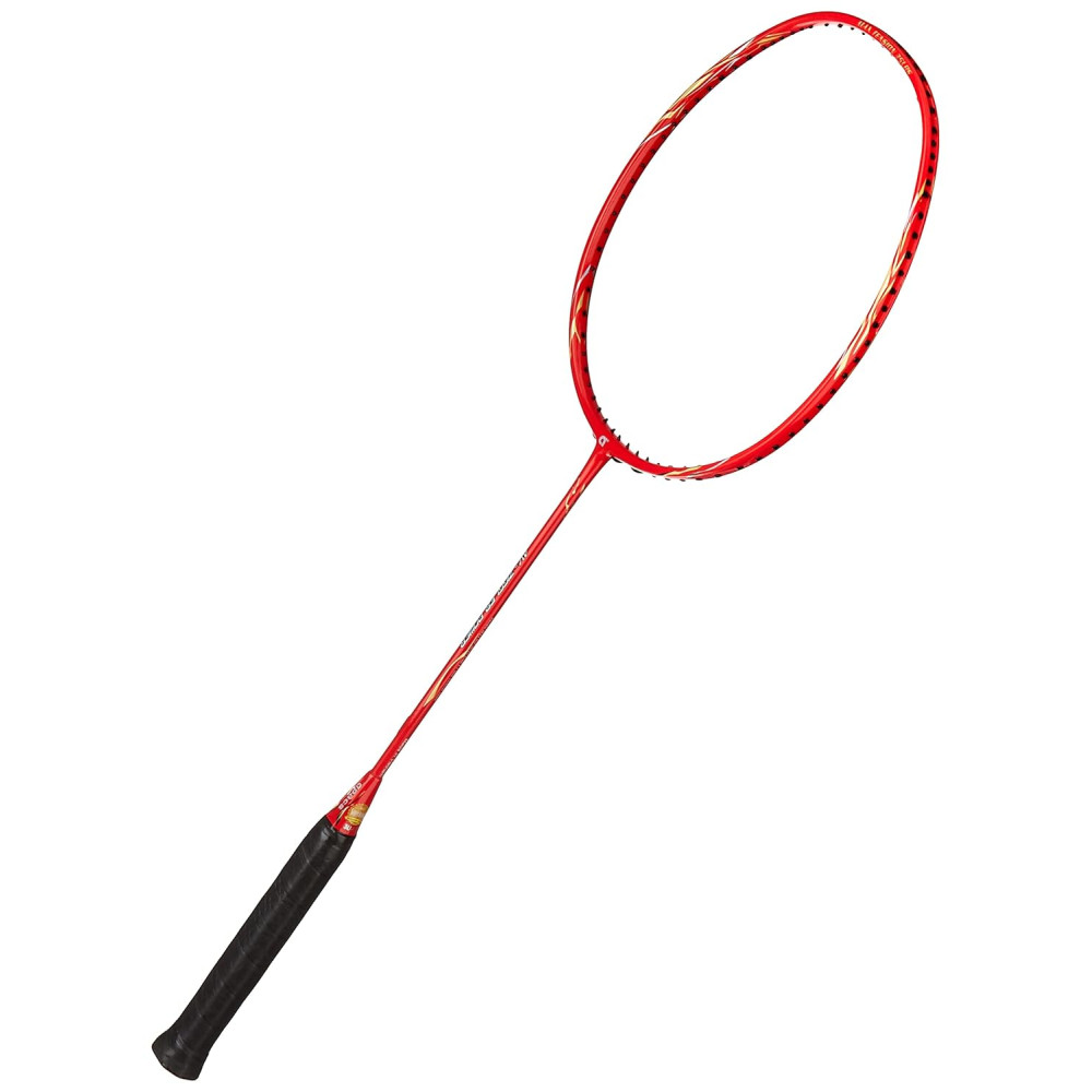 Apacs Graphite AV Ziggler 35LBS Max Tension, Power Frame Unstrung Badminton Racquet with Full Cover (Red)
