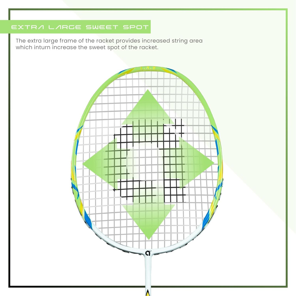 Apacs Speed Pro 900 Strung | Head Heavy Badminton Racket for Intermediate Players (White Green)