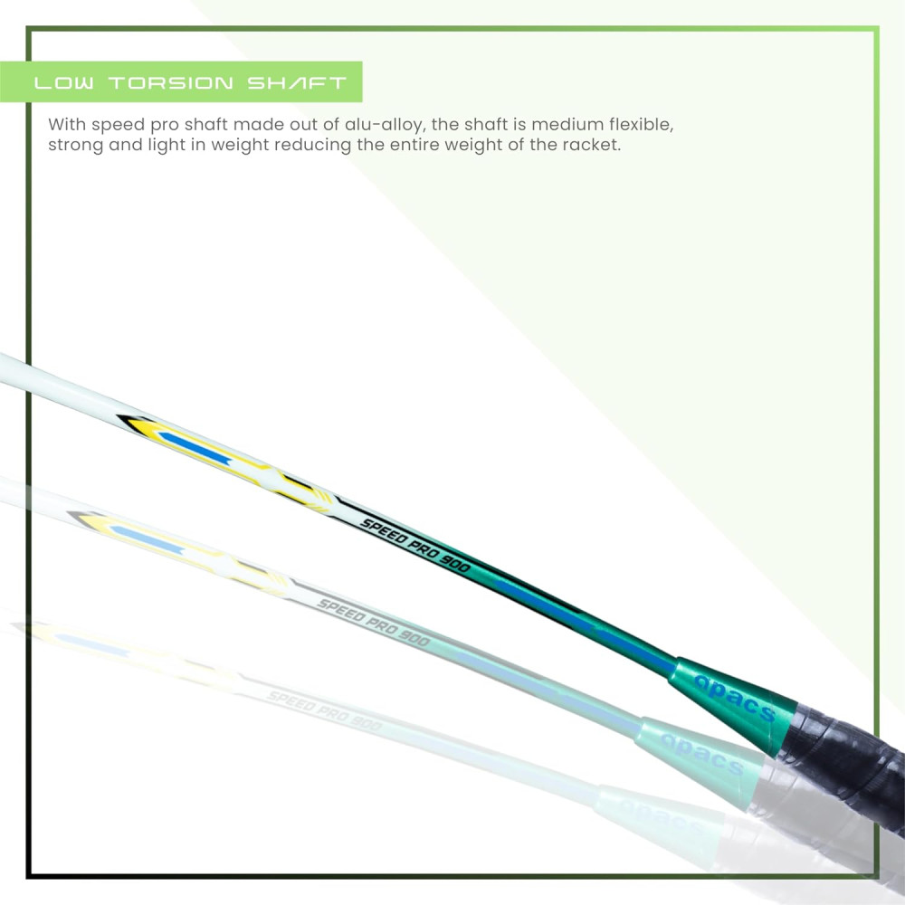 Apacs Speed Pro 900 Strung | Head Heavy Badminton Racket for Intermediate Players (White Green)