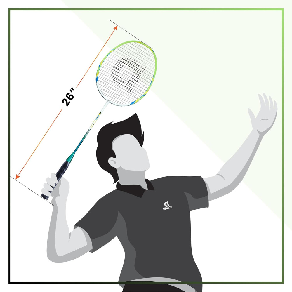 Apacs Speed Pro 900 Strung | Head Heavy Badminton Racket for Intermediate Players (White Green)