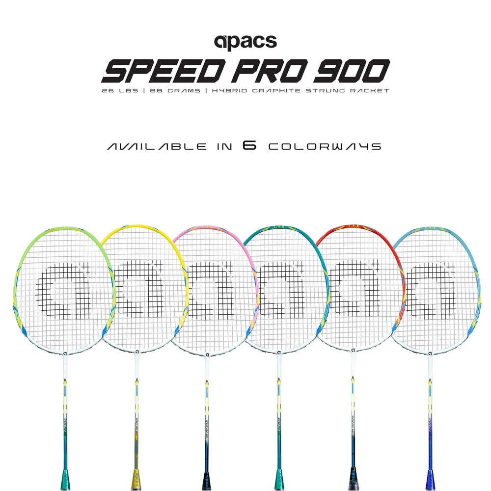Apacs Speed Pro 900 Strung | Head Heavy Badminton Racket for Intermediate Players (White Green)