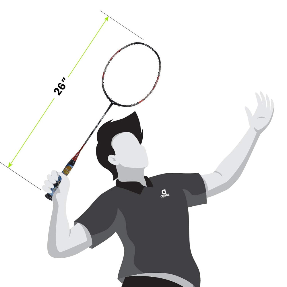 Apacs Z-Ziggler Lite 76g, 33 LBS Unstrung Graphite Badminton Racquet with Full Cover (Black/Red)
