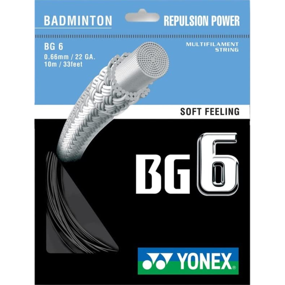 Yonex BG 6 Badminton String - 0.66mm / 22 Gauge Yonex BG 6 Badminton String - 0.66mm / 22 Gauge
