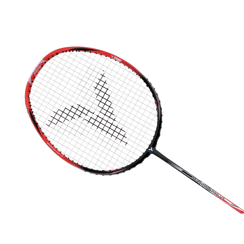 YOUNG (Malaysia) AERODYNA PRO-V7 Graphite Lightweight Professional Badminton Racket, 75grams, High Modulus Graphite, Strung, (Tension Upto 33 LBS), Includes Stylish Full Cover