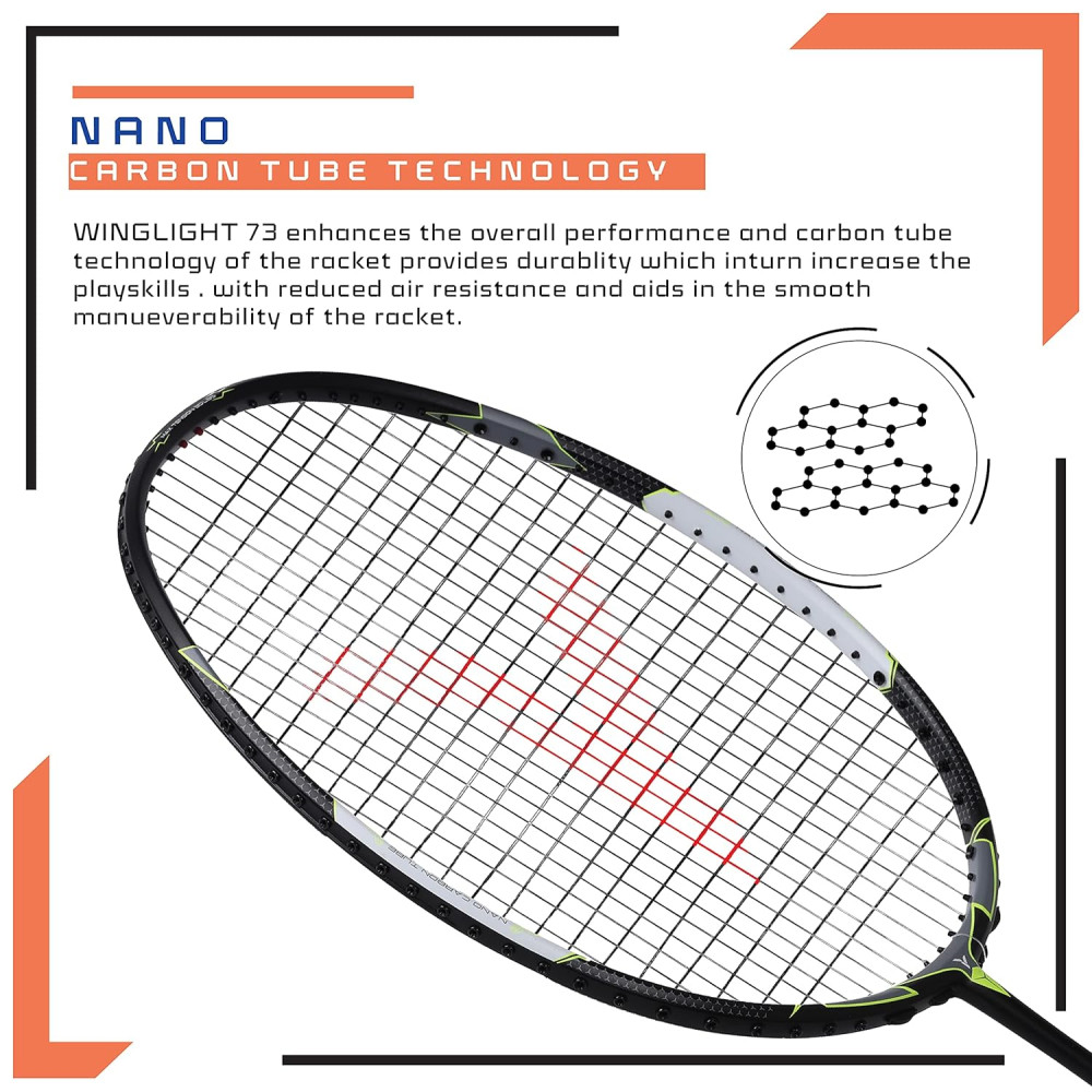 Young Wing Light 73 (73g, 30LBS) Strung Badminton Racquet with Full Cover (Black Green) Young Wing Light 73 (73g, 30LBS) Strung Badminton Racquet with Full Cover (Black Green)