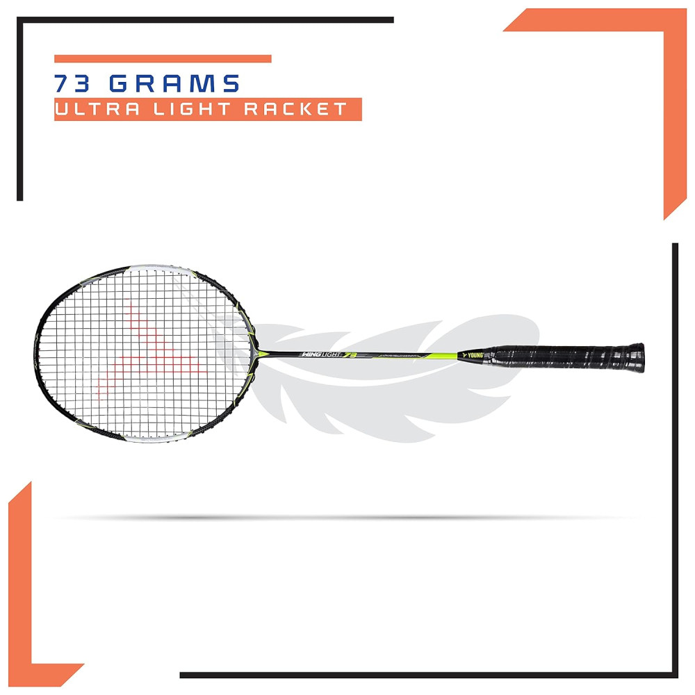 Young Wing Light 73 (73g, 30LBS) Strung Badminton Racquet with Full Cover (Black Green) Young Wing Light 73 (73g, 30LBS) Strung Badminton Racquet with Full Cover (Black Green)