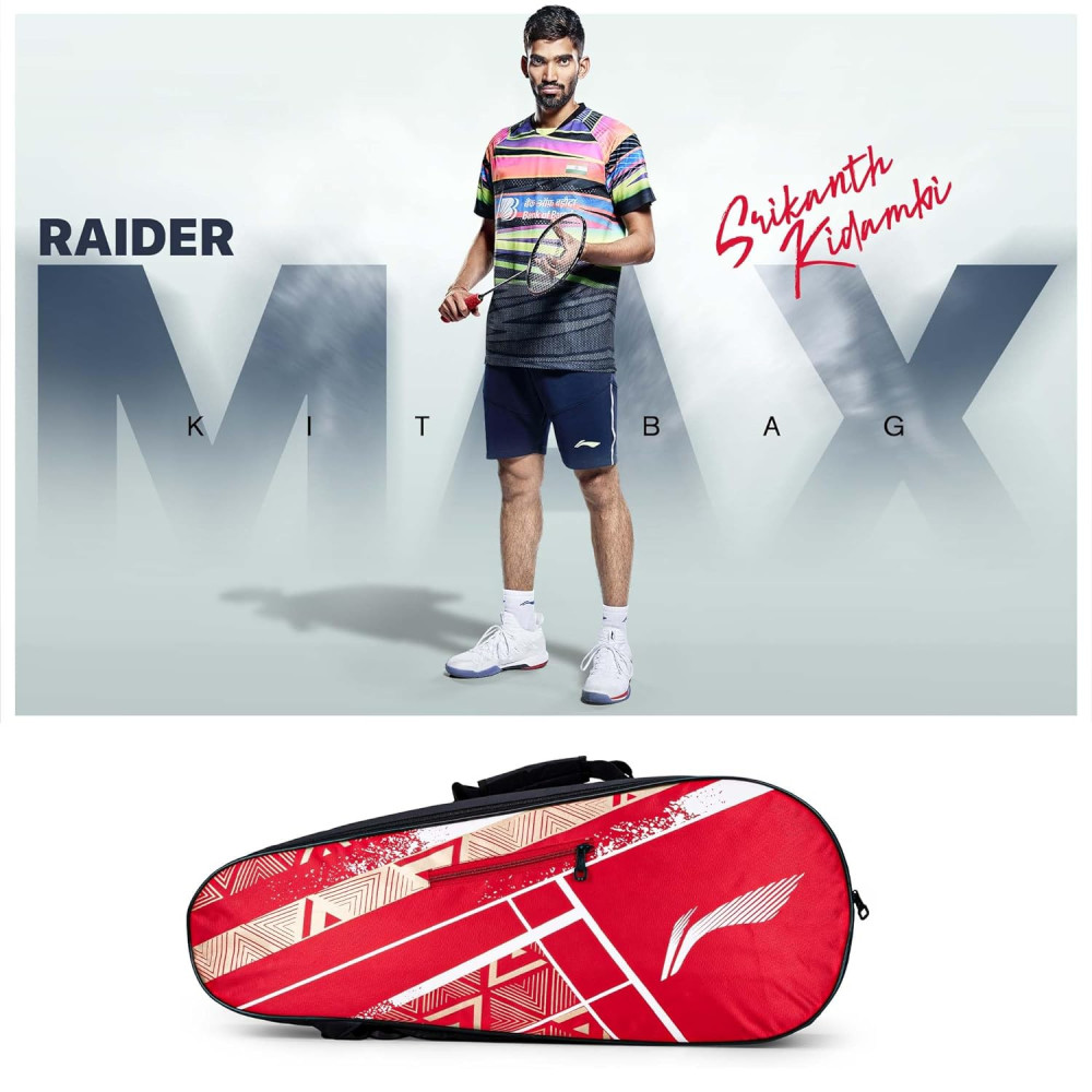 Li-Ning Raider Max Double Zipper Polyester Badminton Kit Bag | Unbreakable Zippers | Easy Mobility | Unisex - Men, Boys, Girls, Women Li-Ning Raider Max Double Zipper Polyester Badminton Kit Bag | Unbreakable Zippers | Easy Mobility | Unisex - Men, Boys, Girls, Women