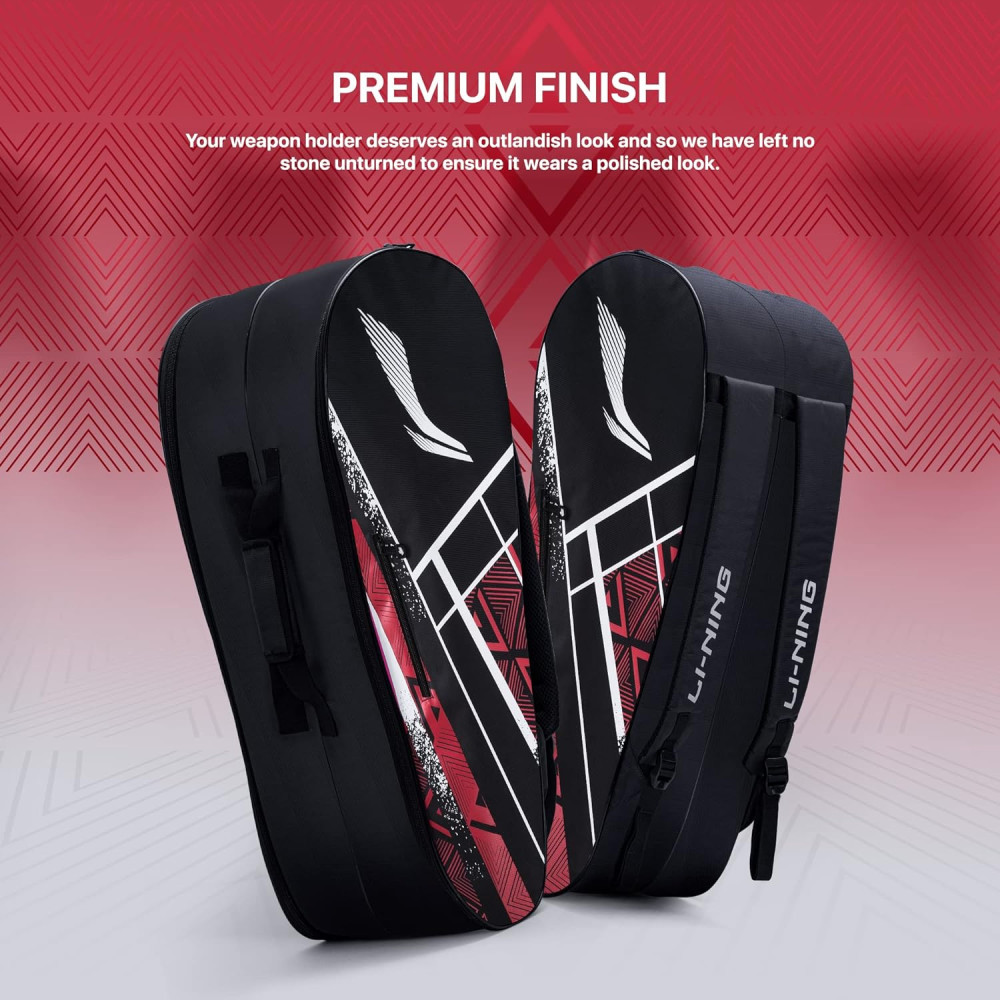 Li-Ning Raider Max Double Zipper Polyester Badminton Kit Bag | Unbreakable Zippers | Easy Mobility | Unisex - Men, Boys, Girls, Women Li-Ning Raider Max Double Zipper Polyester Badminton Kit Bag | Unbreakable Zippers | Easy Mobility | Unisex - Men, Boys, Girls, Women