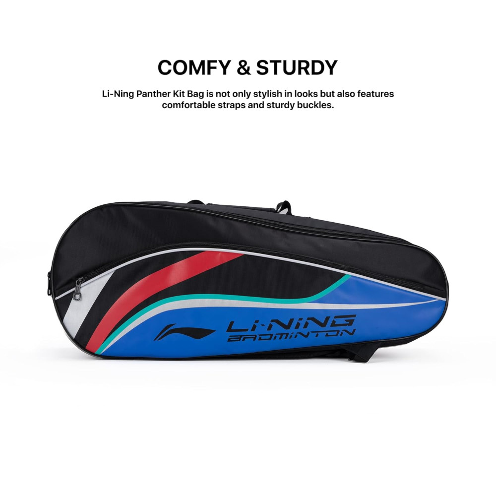 Li-Ning Panther Double Zipper Polyester Badminton Kit Bag| Stash Pocket | Ample Storage | Unisex - Men, Boys, Girls, Women Li-Ning Panther Double Zipper Polyester Badminton Kit Bag| Stash Pocket | Ample Storage | Unisex - Men, Boys, Girls, Women