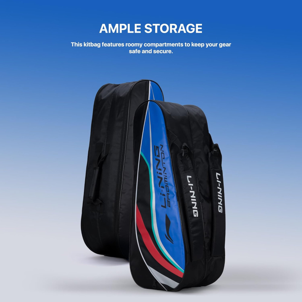 Li-Ning Panther Double Zipper Polyester Badminton Kit Bag| Stash Pocket | Ample Storage | Unisex - Men, Boys, Girls, Women Li-Ning Panther Double Zipper Polyester Badminton Kit Bag| Stash Pocket | Ample Storage | Unisex - Men, Boys, Girls, Women