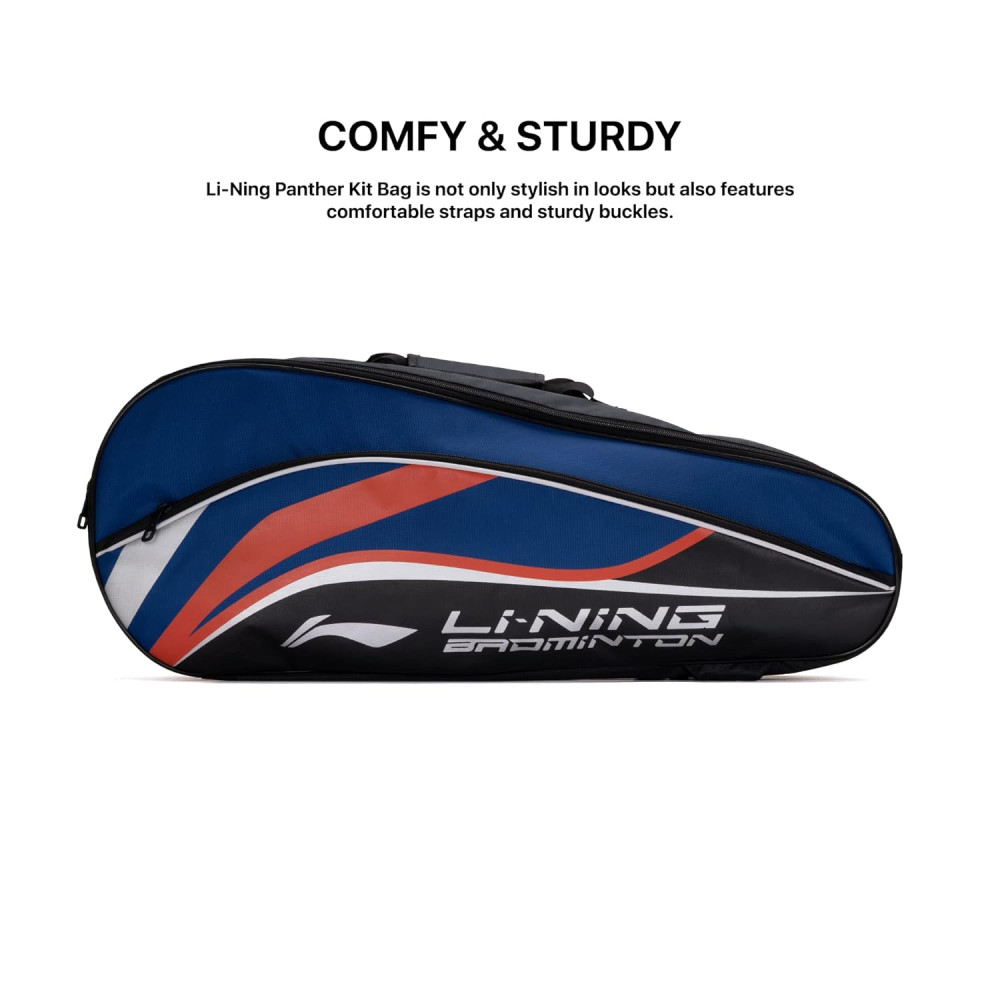 Li-Ning Panther Double Zipper Polyester Badminton Kit Bag| Stash Pocket | Ample Storage | Unisex - Men, Boys, Girls, Women Li-Ning Panther Double Zipper Polyester Badminton Kit Bag| Stash Pocket | Ample Storage | Unisex - Men, Boys, Girls, Women