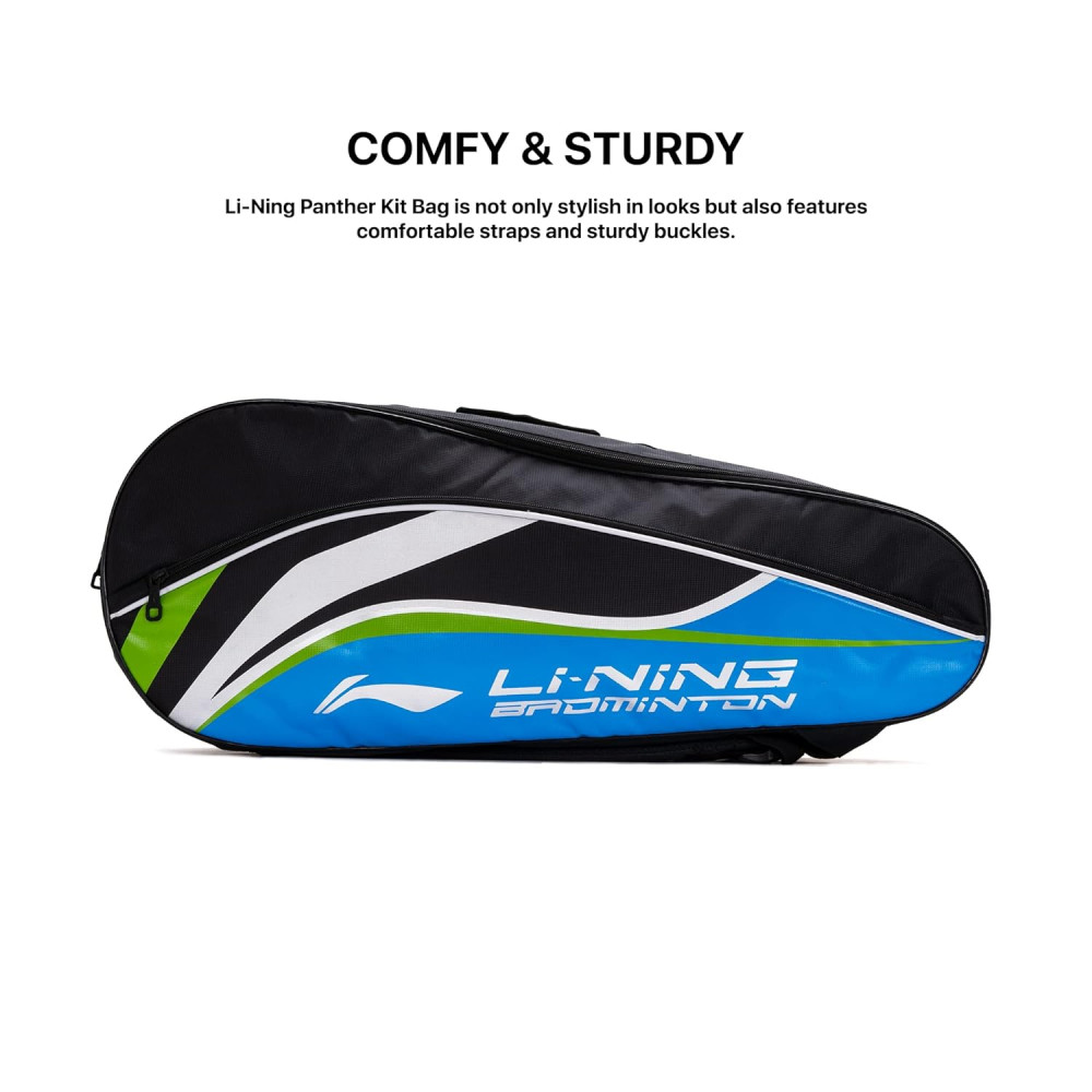 Li-Ning Panther Double Zipper Polyester Badminton Kit Bag| Stash Pocket | Ample Storage | Unisex - Men, Boys, Girls, Women Li-Ning Panther Double Zipper Polyester Badminton Kit Bag| Stash Pocket | Ample Storage | Unisex - Men, Boys, Girls, Women