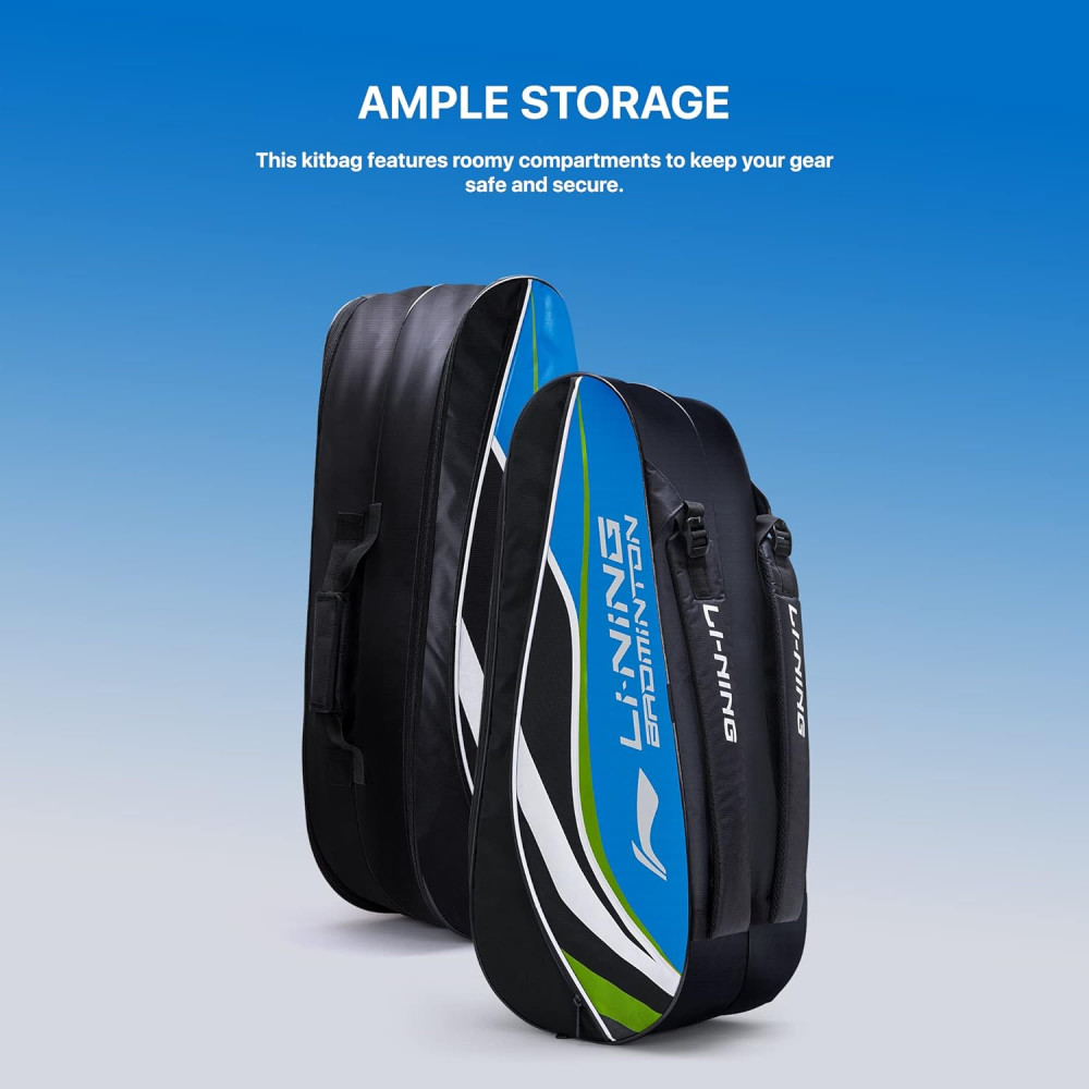 Li-Ning Panther Double Zipper Polyester Badminton Kit Bag| Stash Pocket | Ample Storage | Unisex - Men, Boys, Girls, Women Li-Ning Panther Double Zipper Polyester Badminton Kit Bag| Stash Pocket | Ample Storage | Unisex - Men, Boys, Girls, Women